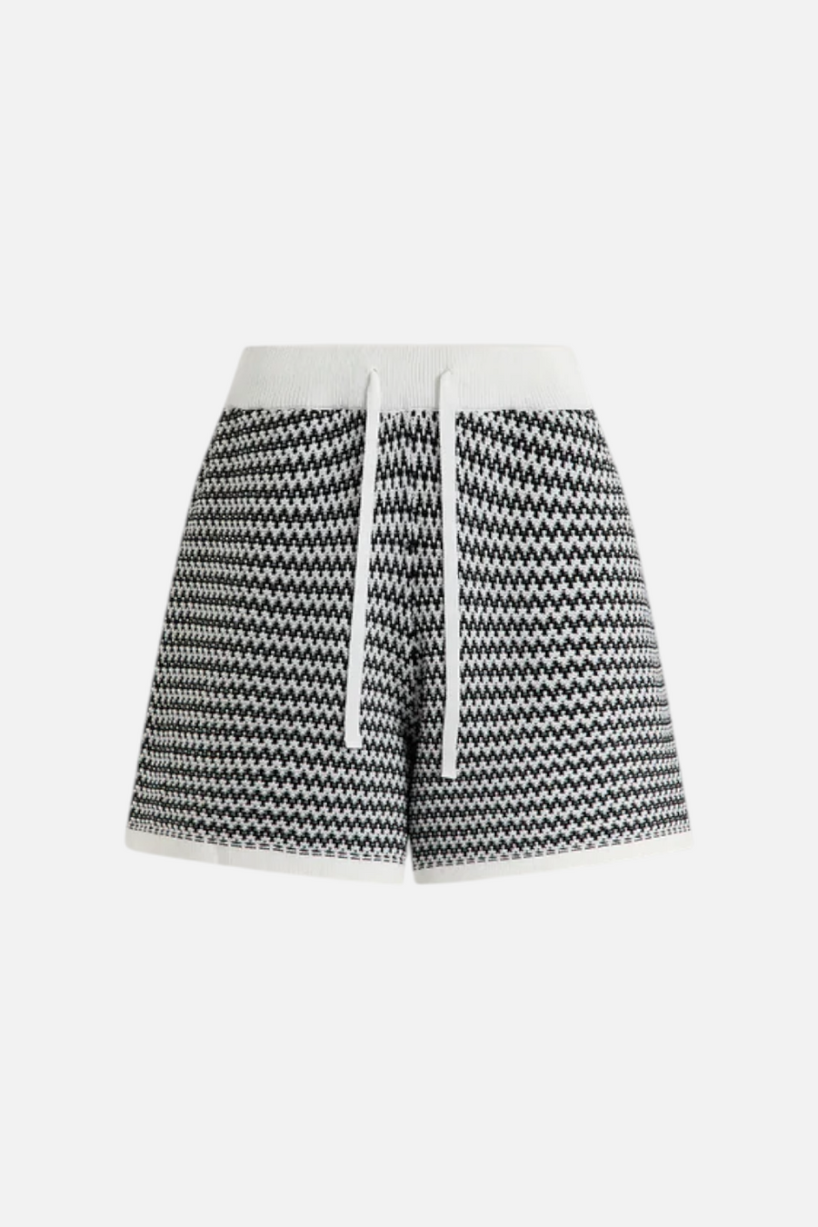 Varley Villiers Knit Shorts in Snow and Black