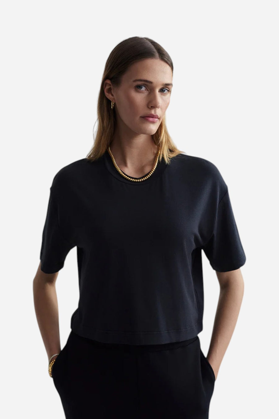 Varley Venice Easy Tee in Black