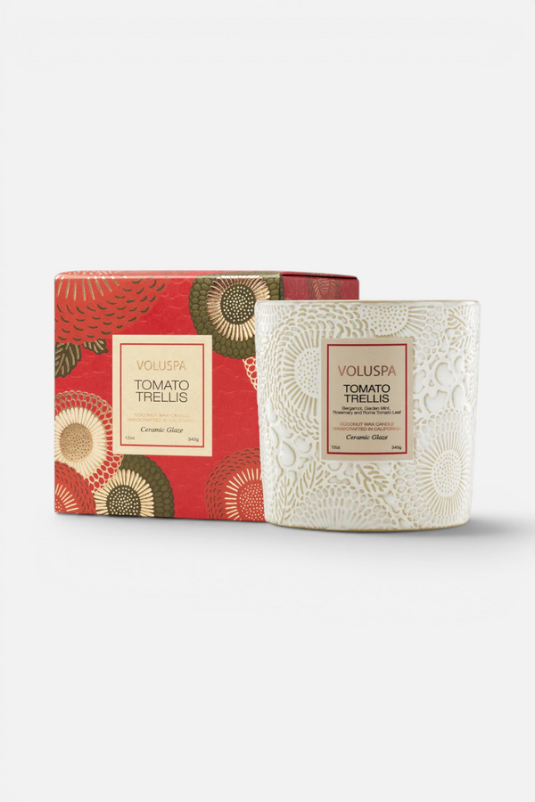 Voluspa Tomato Trellis Ceramic Luxe Classic Candle