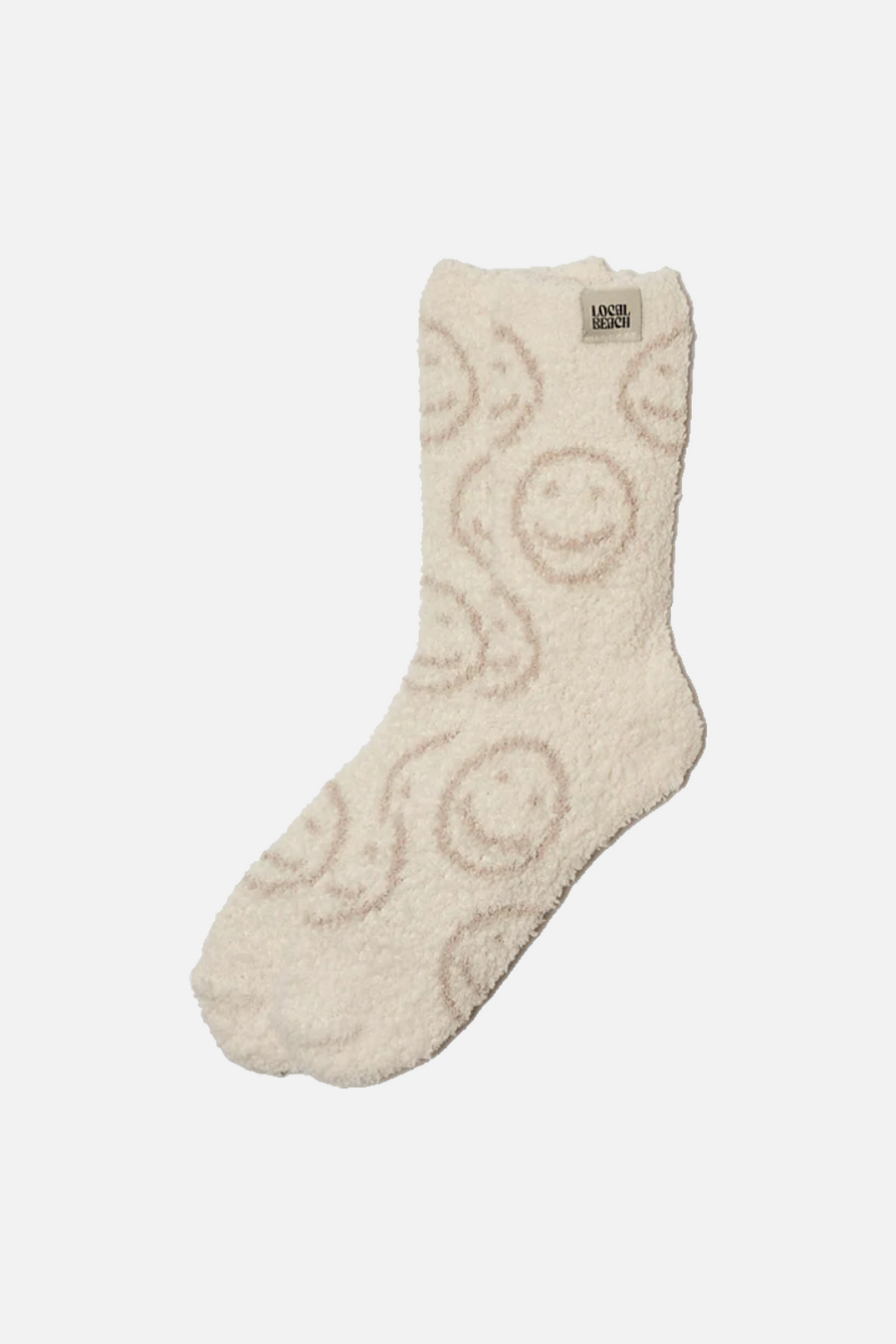 Local Beach Smiley Cozy Socks in Sand & Cream