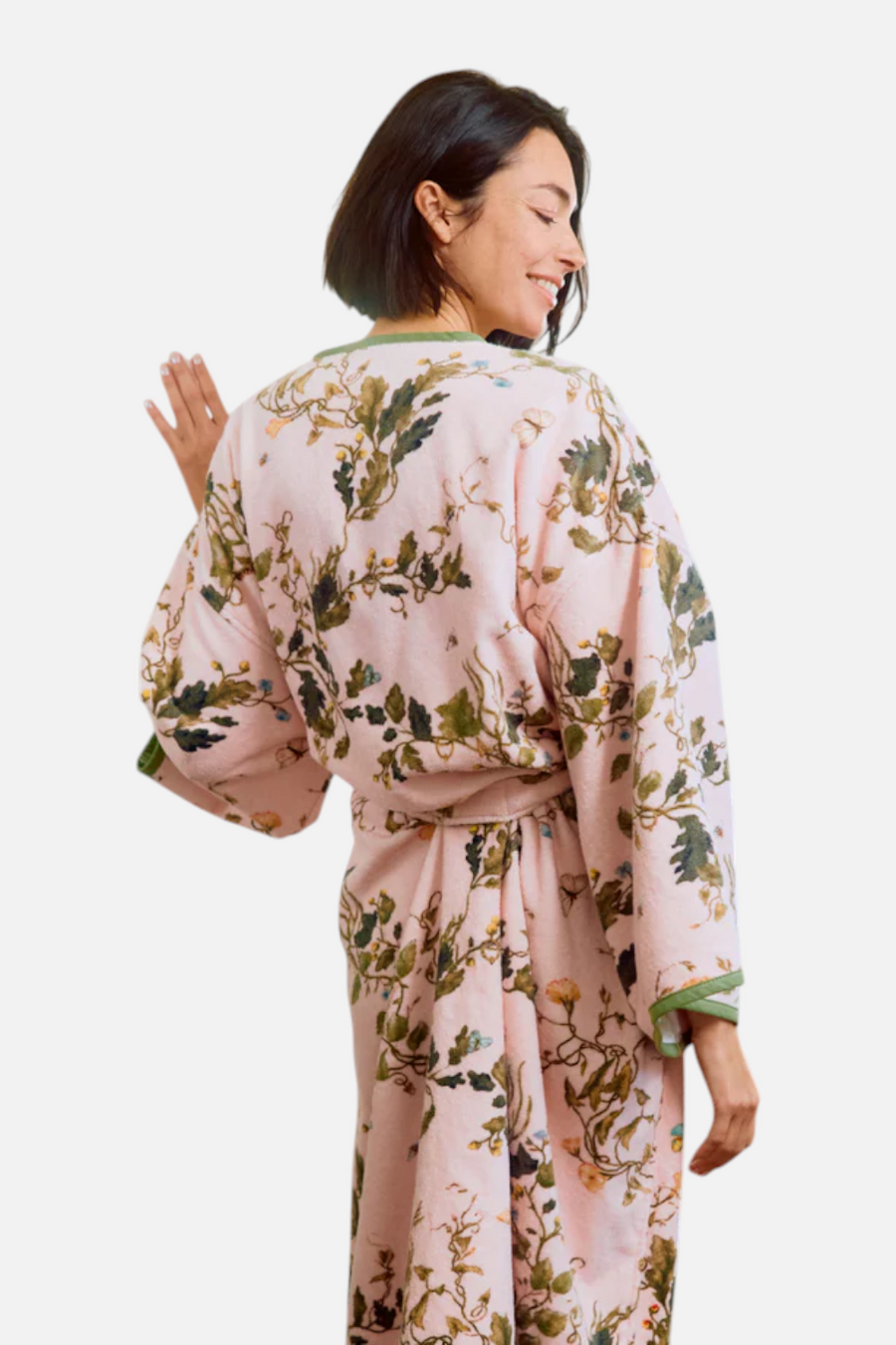 Weezie Bell Sleeve Plush Robe in Vivian Cherry