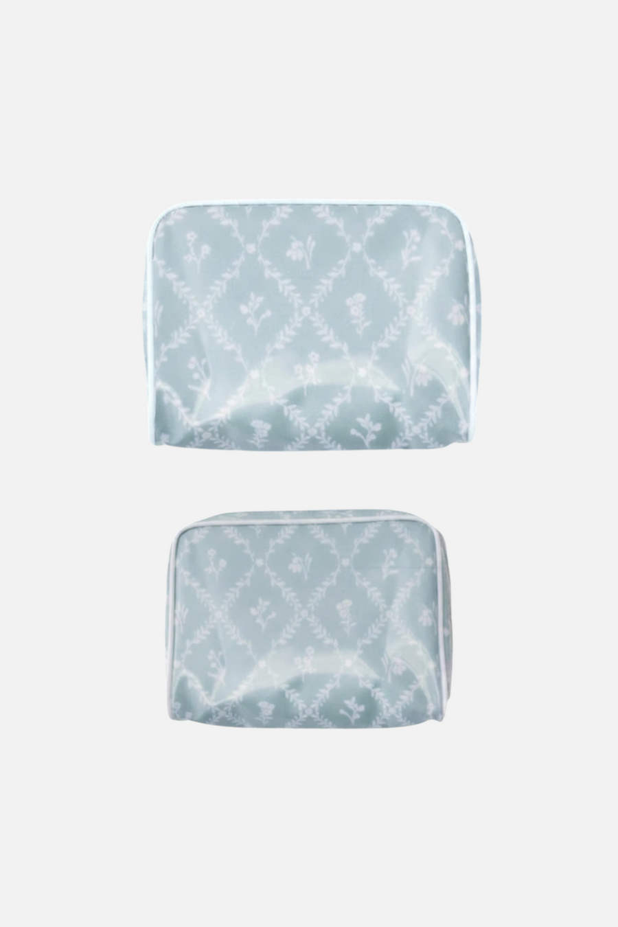 Weezie Toiletry Bag in Blue Trellis