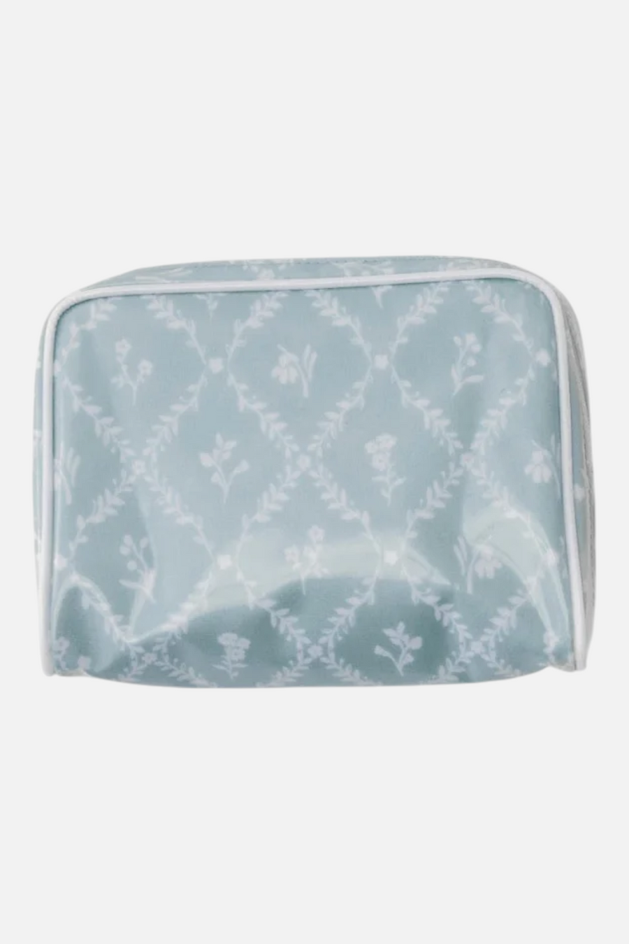 Weezie Toiletry Bag in Blue Trellis