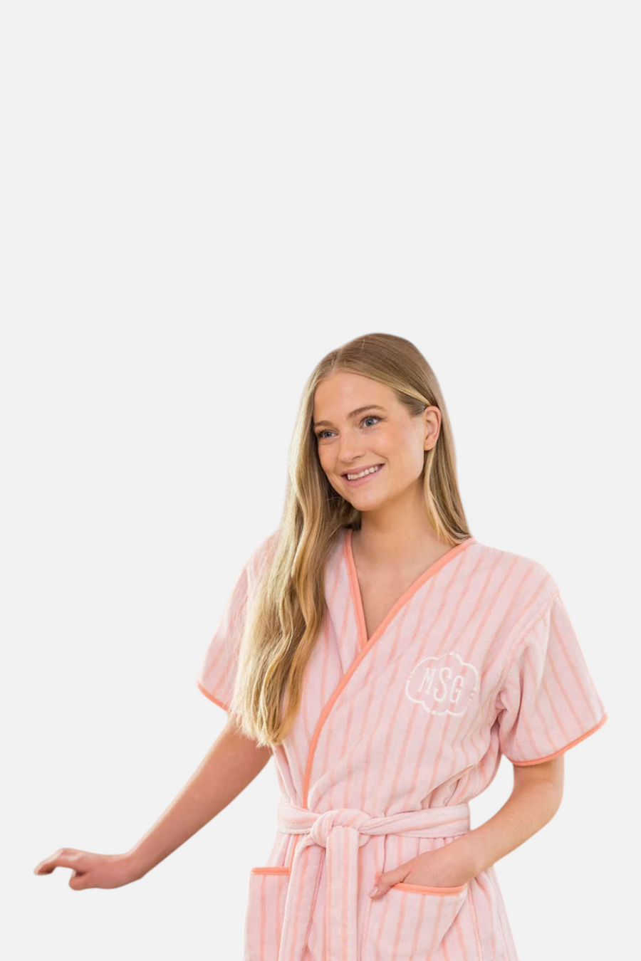 Weezie Short Plush Robe in Coral Parker