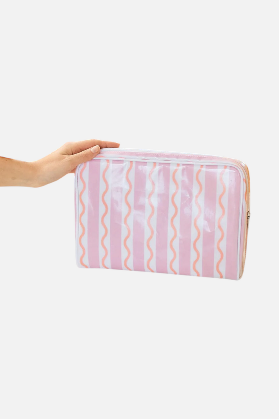 Weezie Toiletry Bag in Coral Squiggle