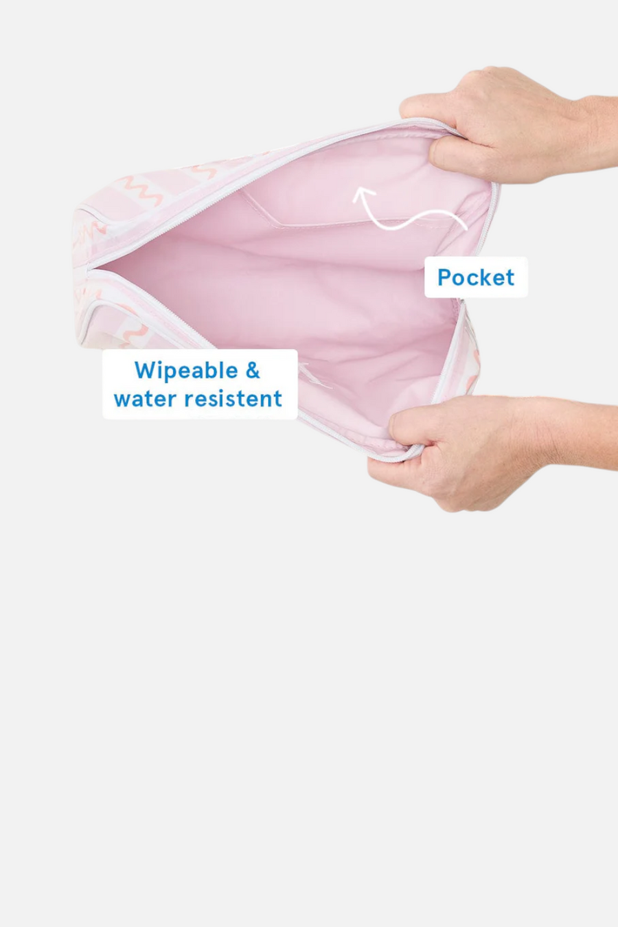 Weezie Toiletry Bag in Coral Squiggle