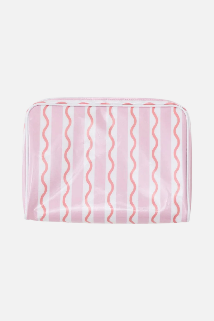 Weezie Toiletry Bag in Coral Squiggle