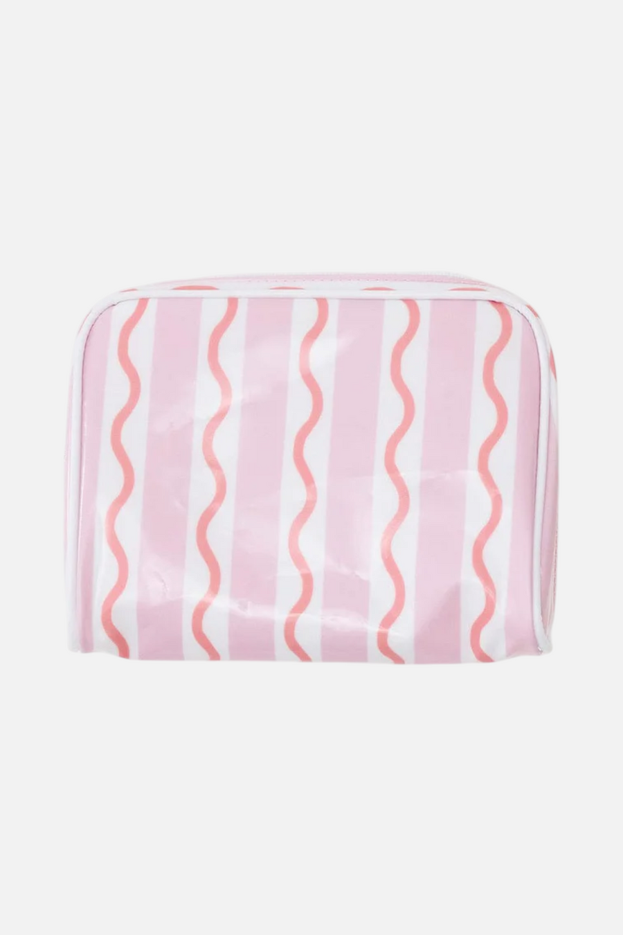 Weezie Toiletry Bag in Coral Squiggle