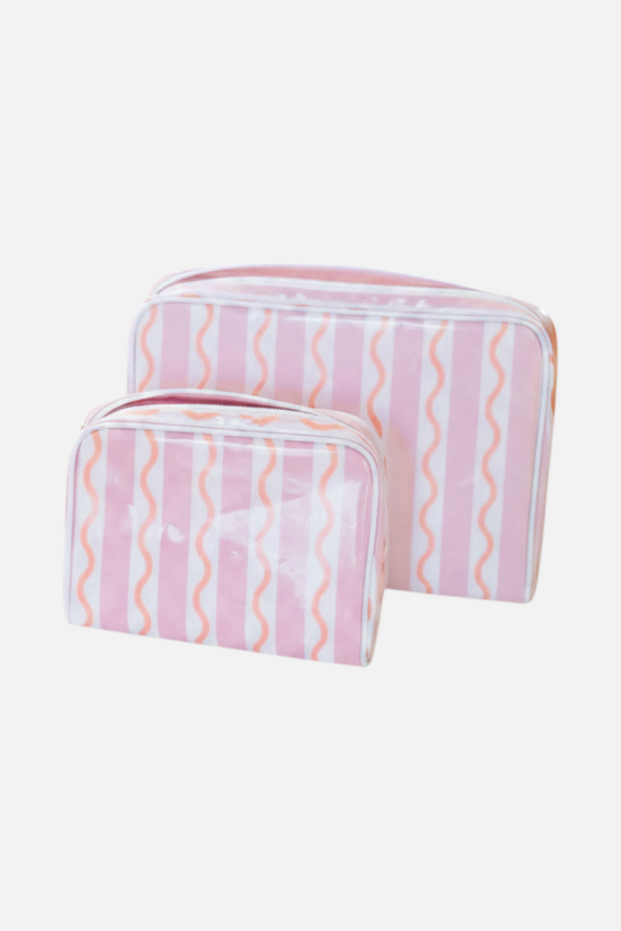 Weezie Toiletry Bag in Coral Squiggle