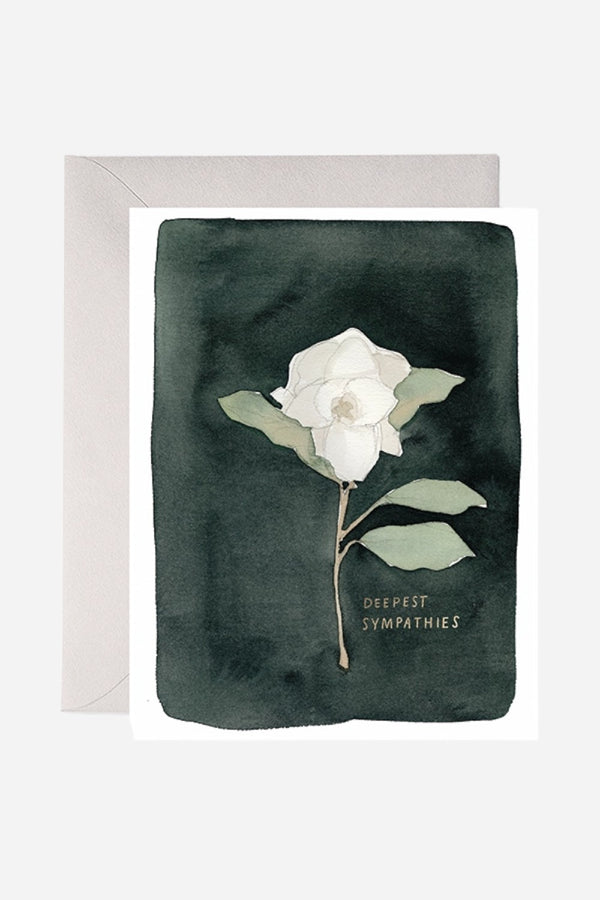 White Flower Sympathy & Condolence Greeting Card