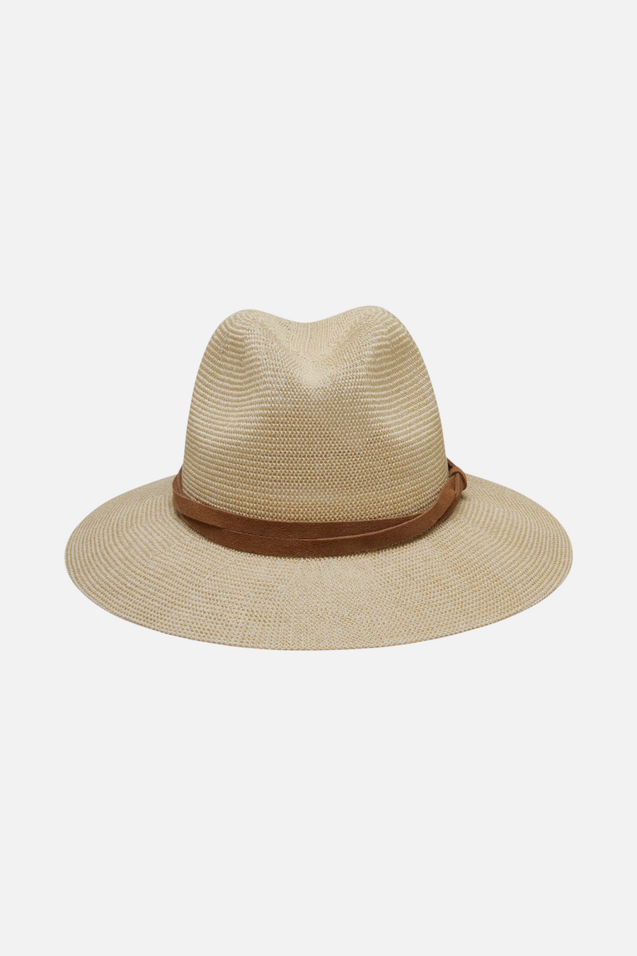 Wyeth Hats Sedona Straw Panama Wide Brim Hat in natural, styled view