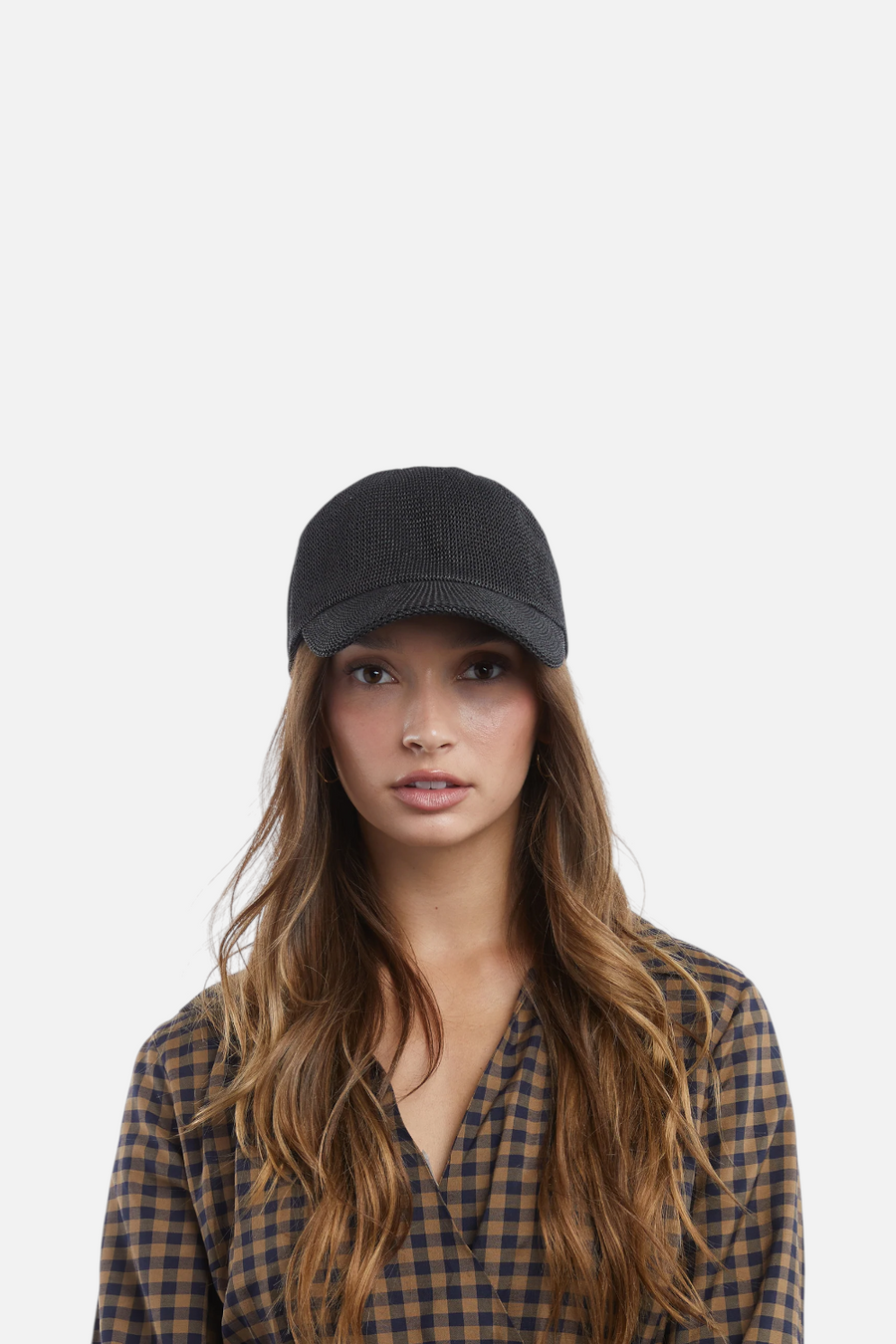 Wyeth Paula Mesh Packable Cap in black, side view