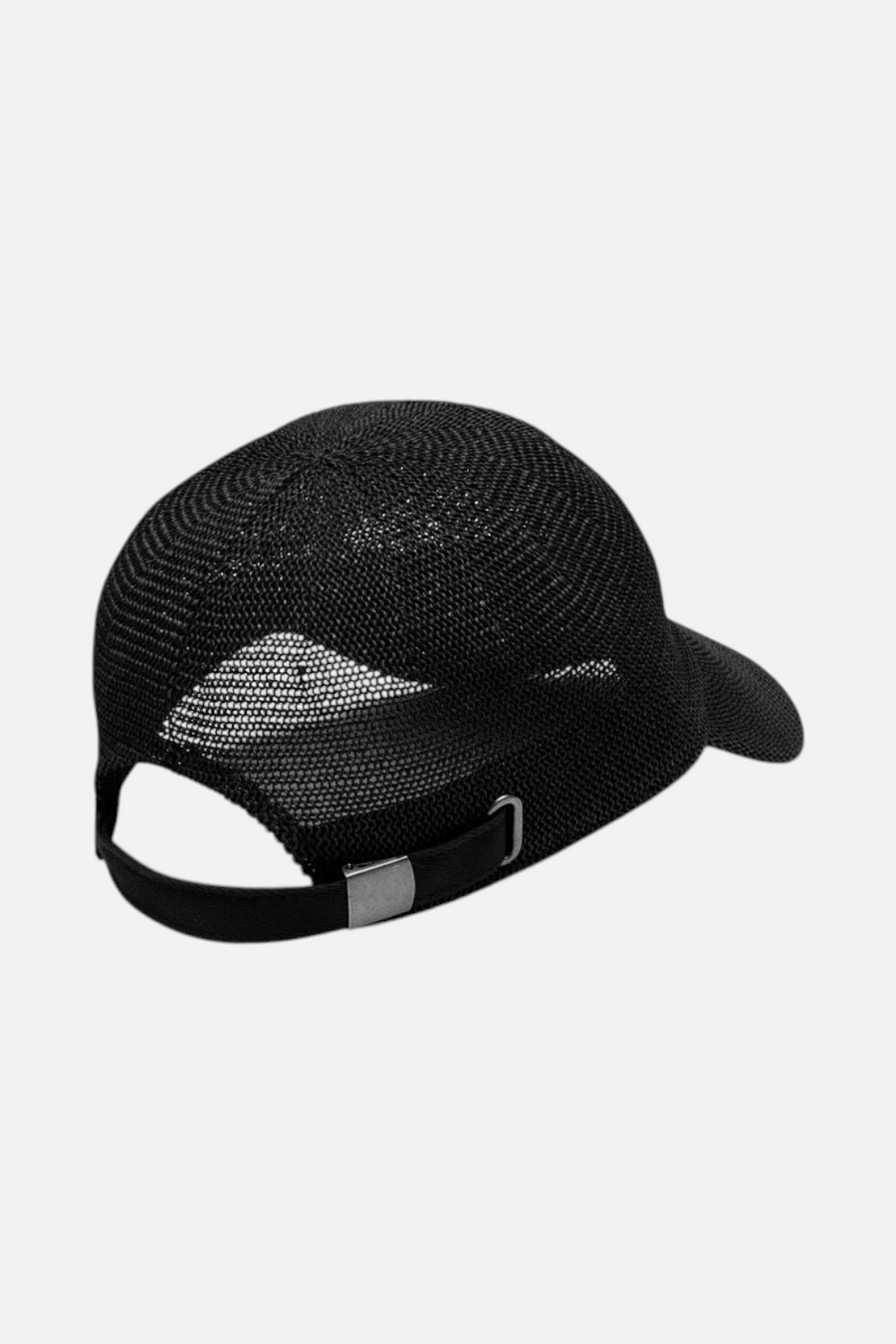Wyeth Paula Mesh Packable Cap in black, crown detail view