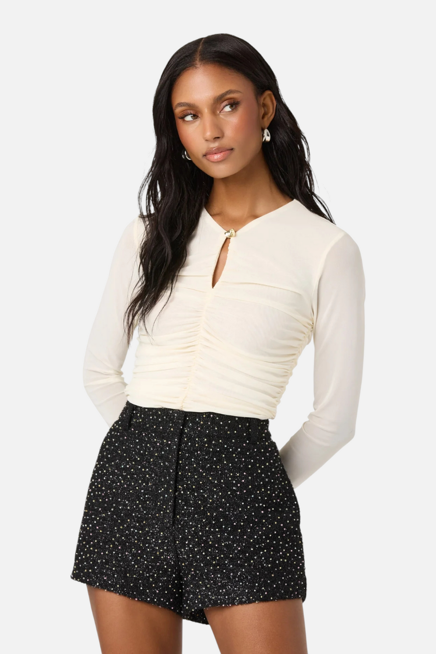 Astr the Label Yasmine Top in Off White