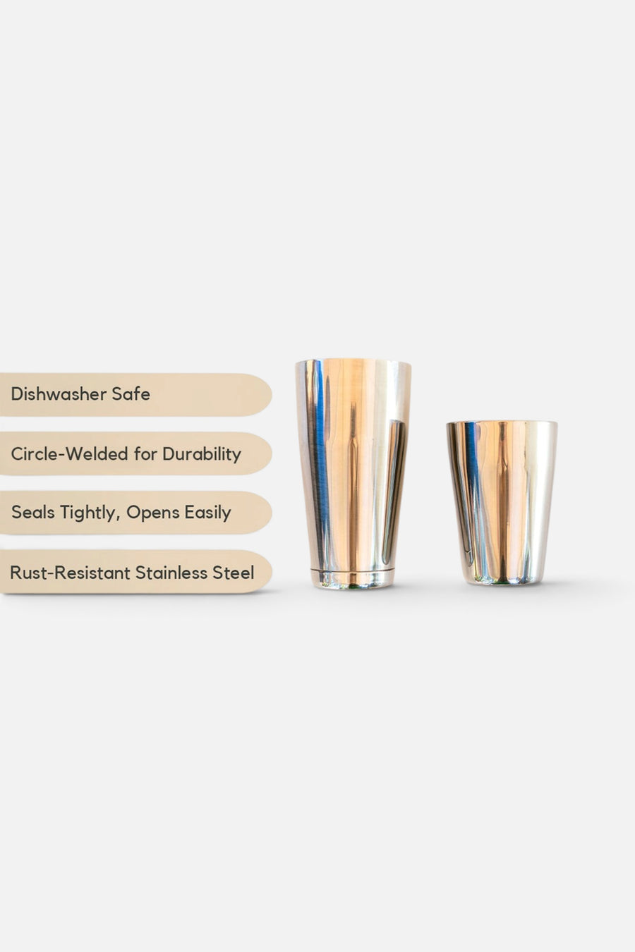 A Bar Above Boston Cocktail Shaker Weighted/Weighted in Antique Copper – side view