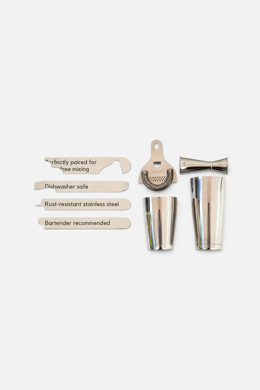 A Bar Above Craft Bar Cocktail Shaker Set in Antique Copper - 4 Pieces – back view