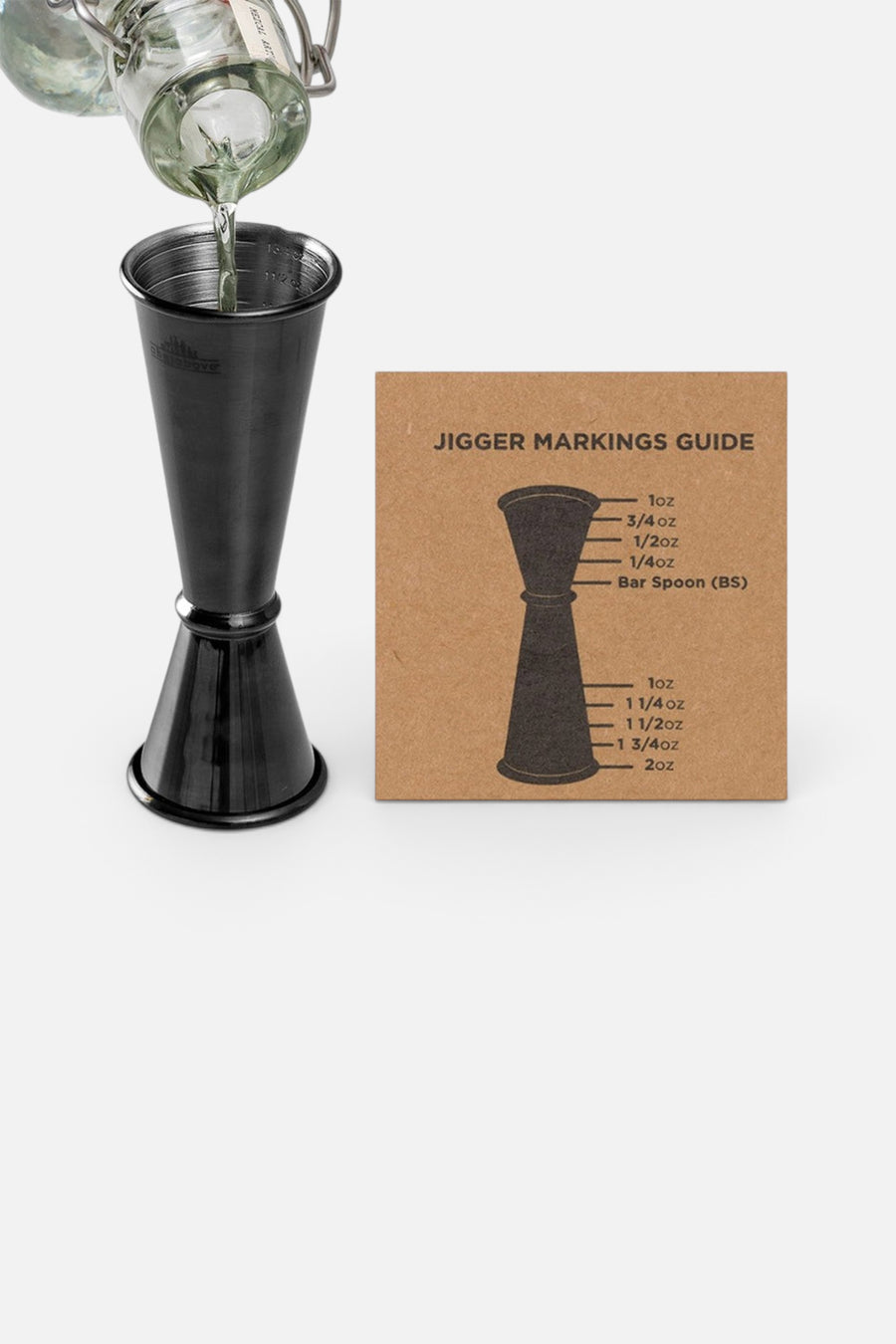 A Bar Above Japanese Jigger in Black – side view
