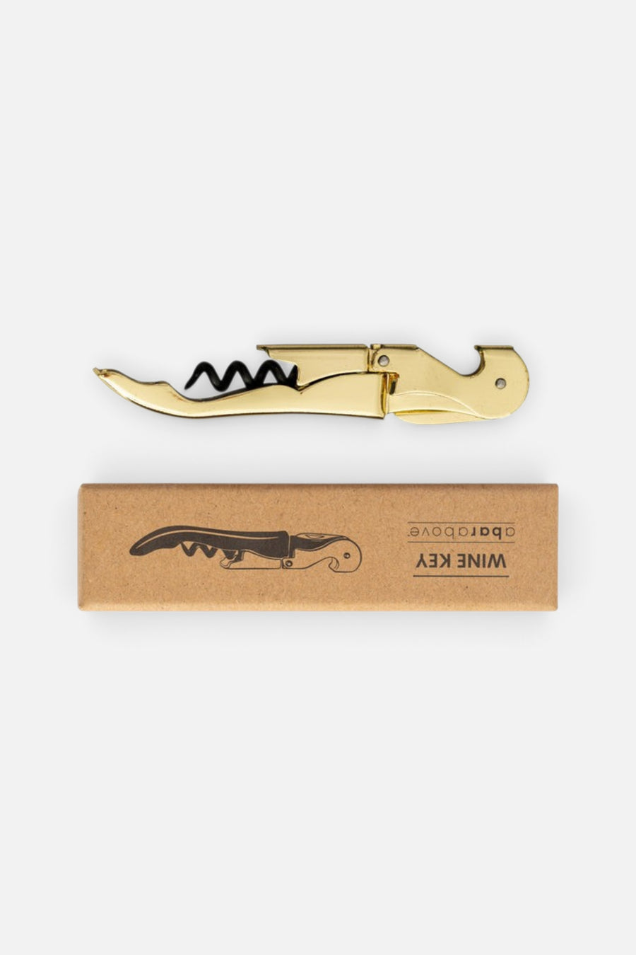A Bar Above Wine Key Opener in Gold – back view