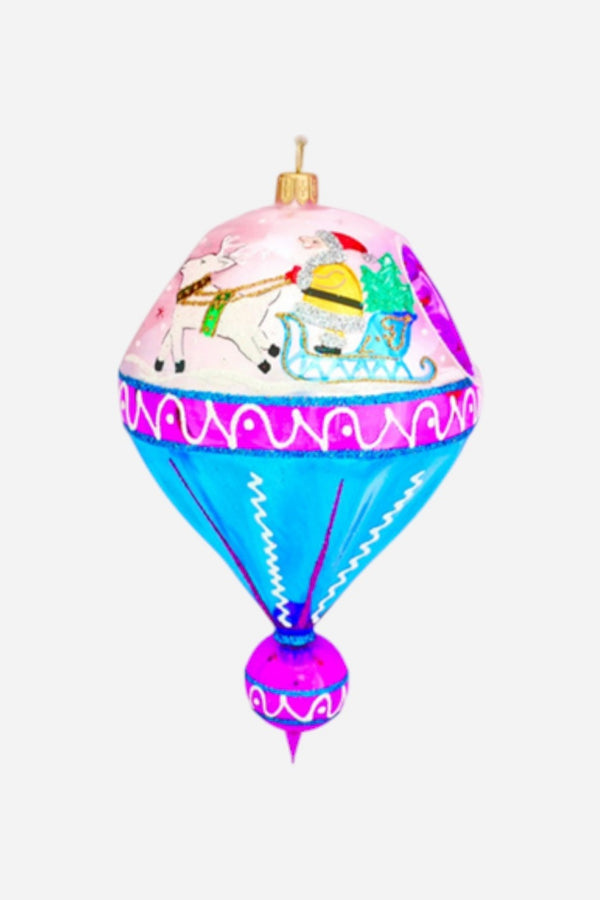 A Sleighing We Go Ornament in Blue