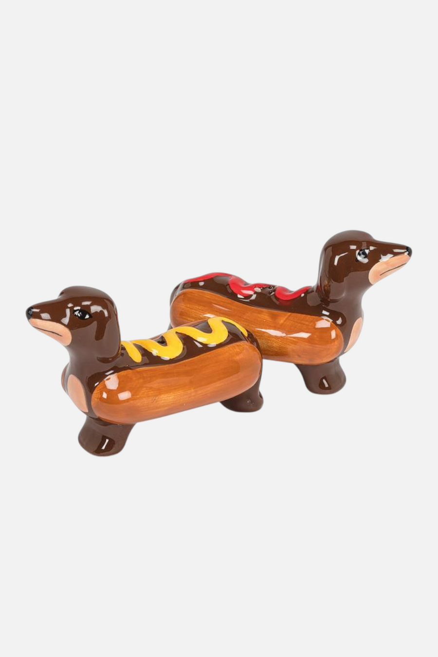Abbott Dachshund In Hot Dog Salt & Pepper Shakers – back view