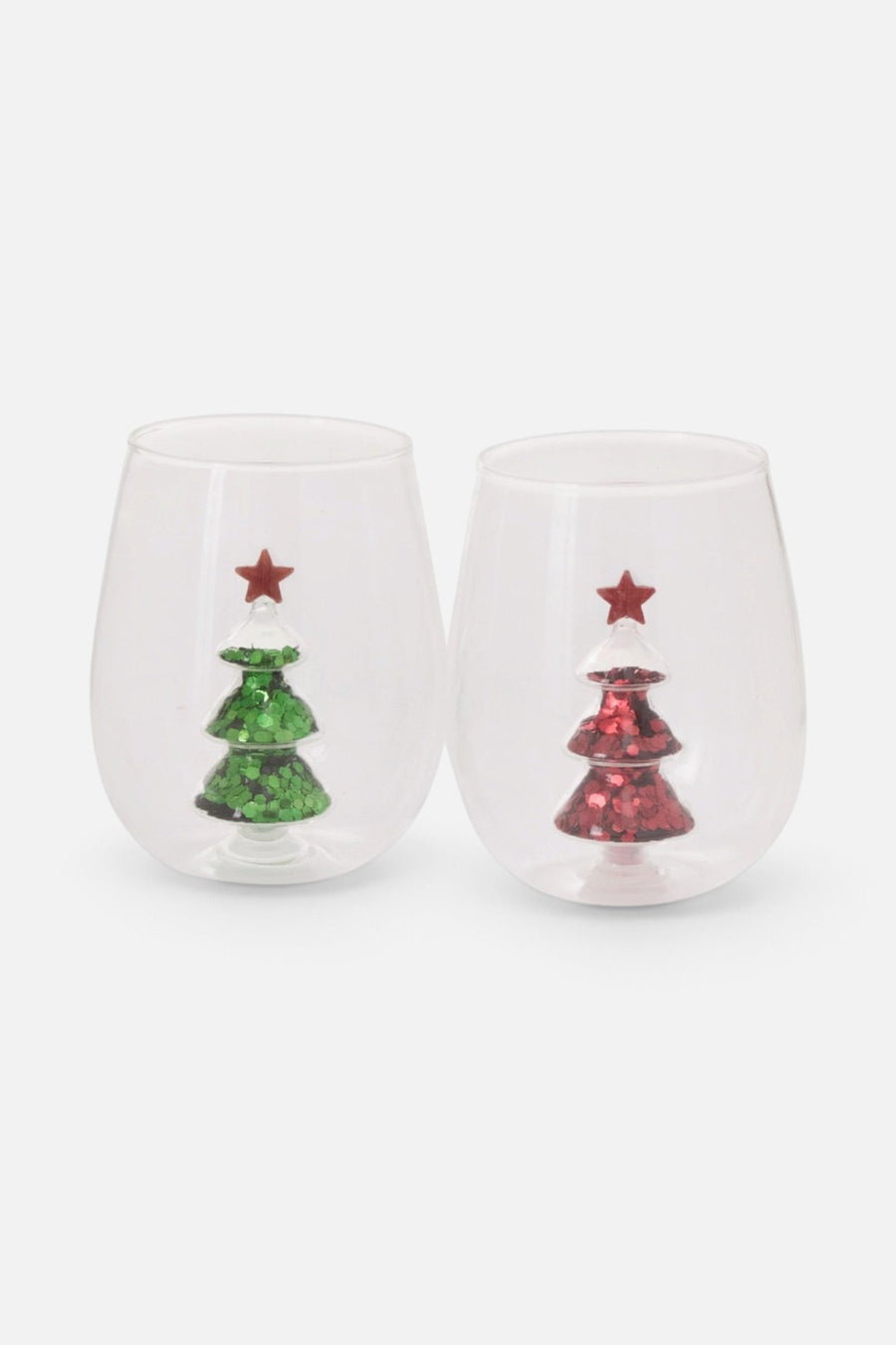 Accent Decor Glitter Tree Stemless Glass – group shot