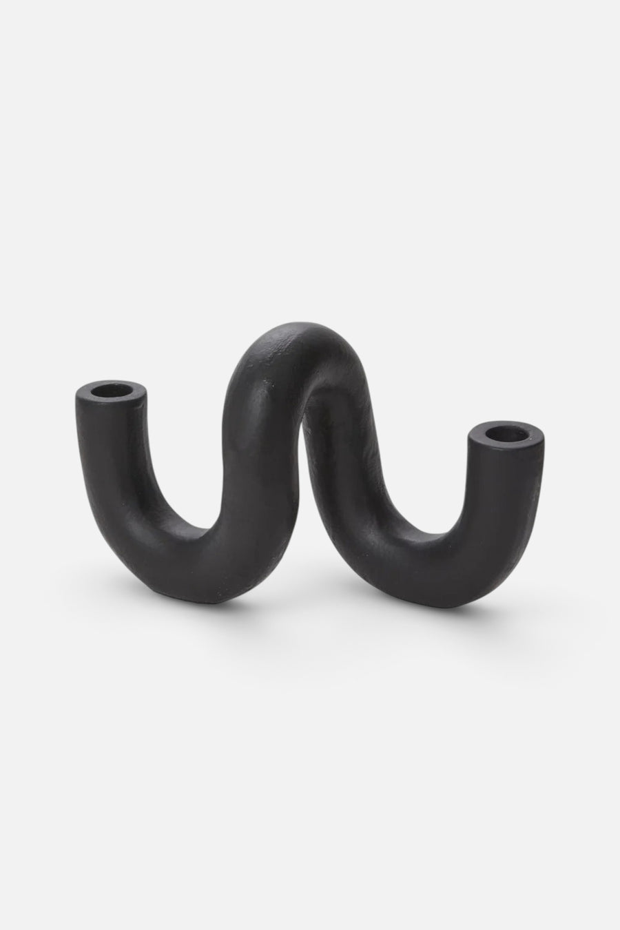 Accent Decor Xavier Candle Holder in Black, 9.75" – front view