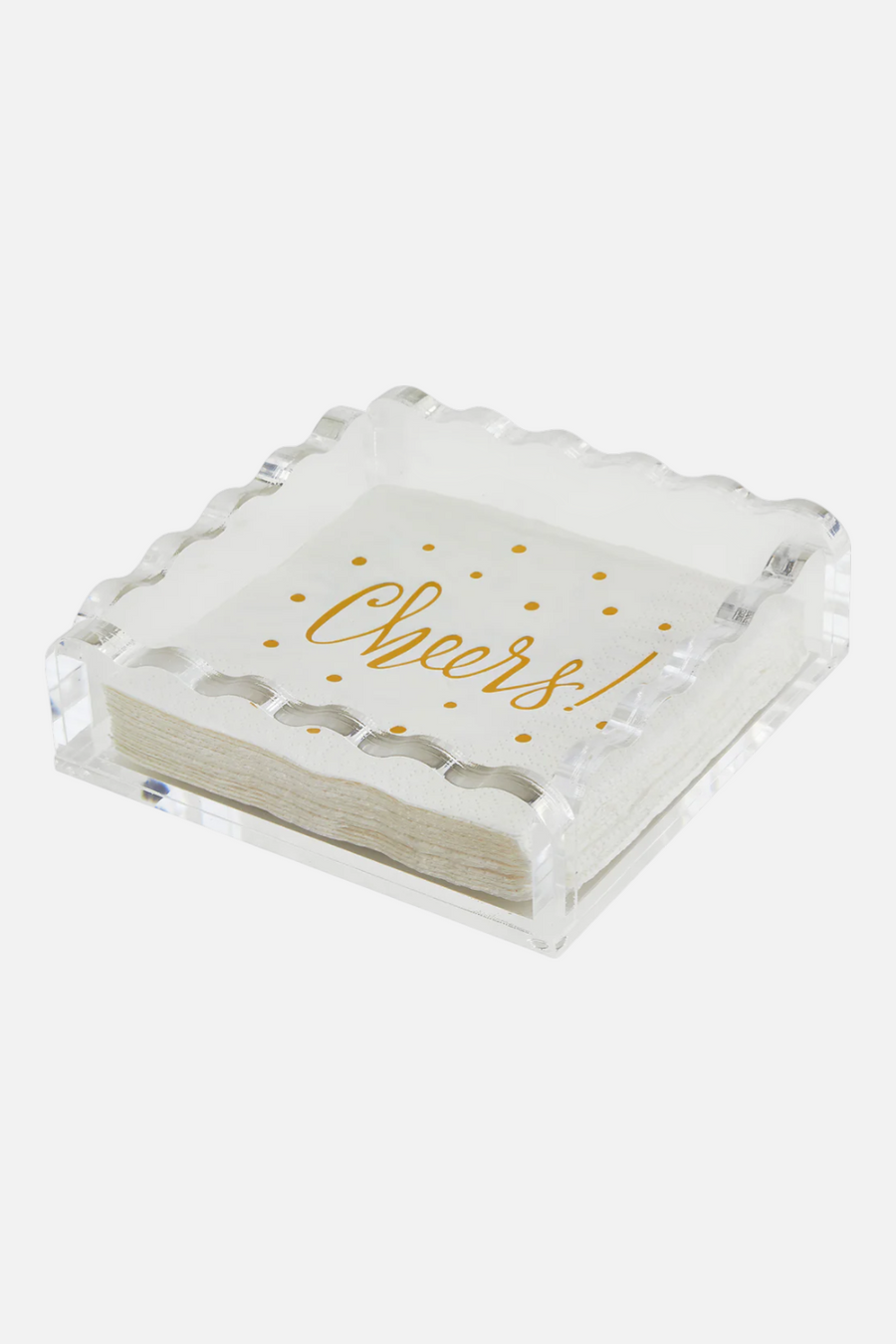 Tizo Acrylic Wave Cocktail Napkin Tray- 6"