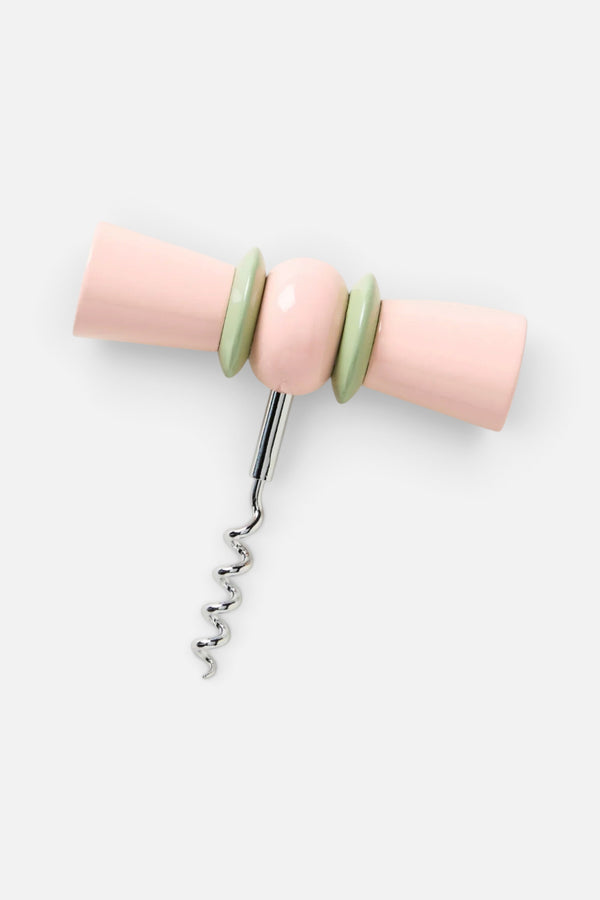 Addison Corkscrew in Green and Pink