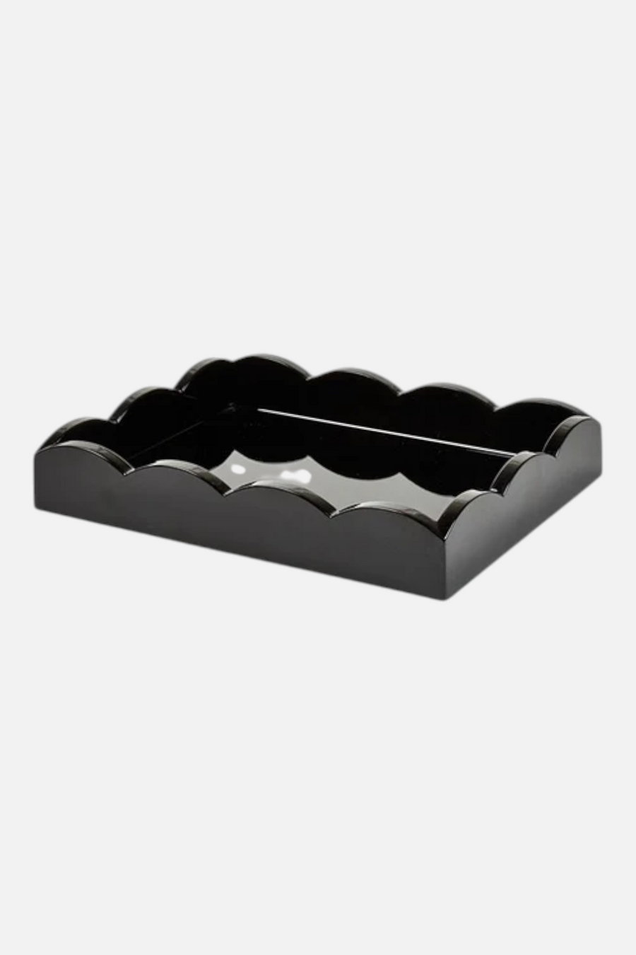 Addison Ross Scallop 11x8 Tray in Black – front view