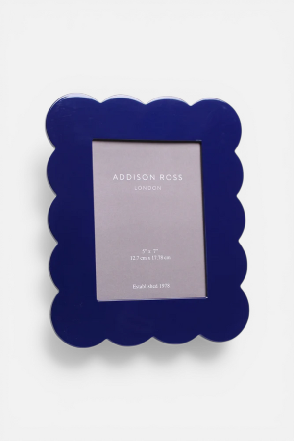 Addison Ross Scalloped Lacquer Navy Photo Frame 5X7