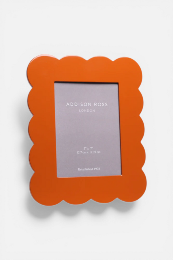 Addison Ross Scalloped Lacquer Orange Photo Frame 5X7