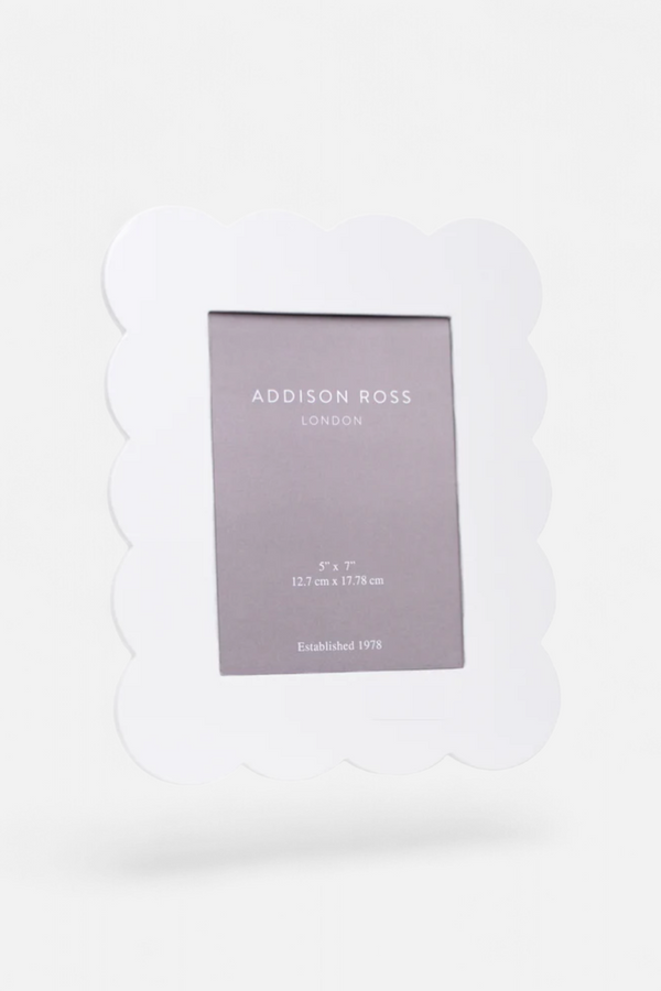 Addison Ross Scalloped Lacquer White Photo Frame 5X7