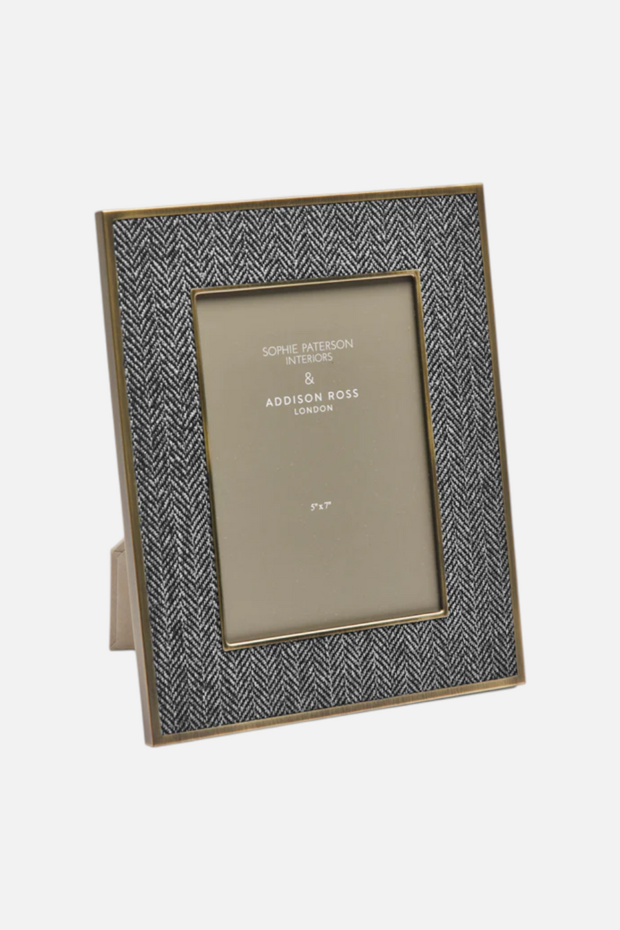Addison Ross Sophie Patterson Dark Grey Herringbone 5X7 Picture Frame – front view