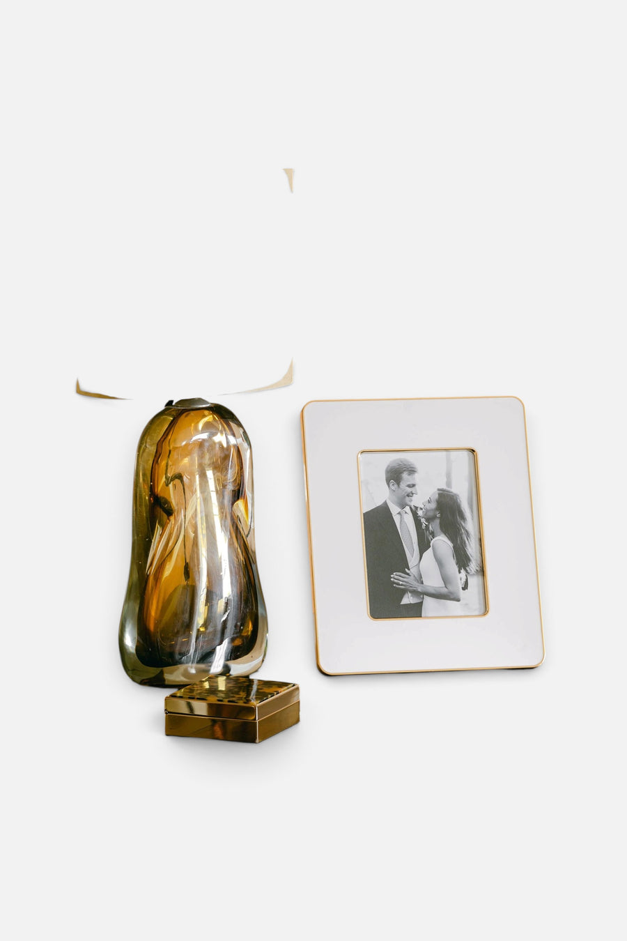 Addison Ross White & Gold Enamel Studio Photo Frame – back view