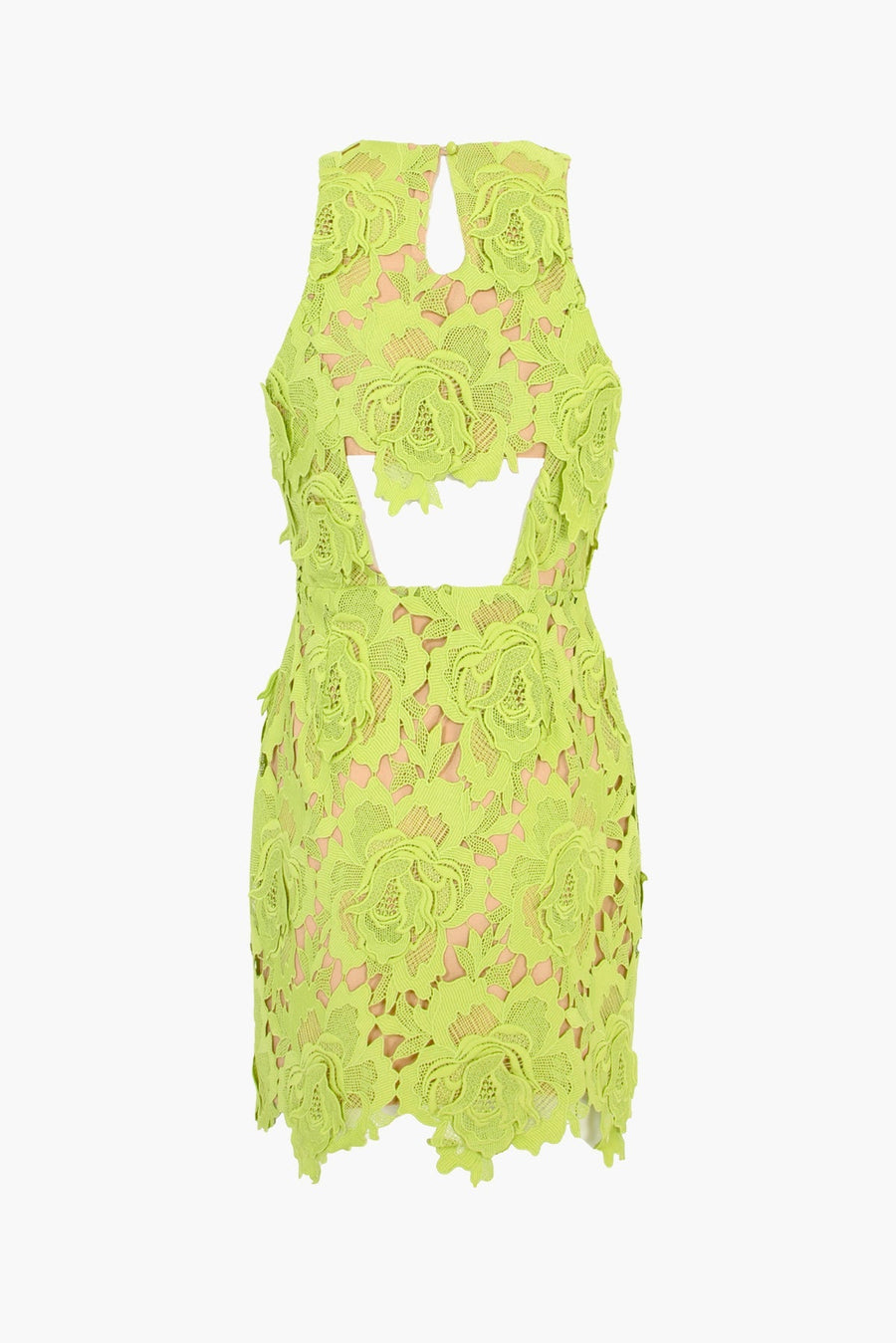 Adelyn Rae Cassie 3D Crochet Mini Dress in Lime Green – alternate