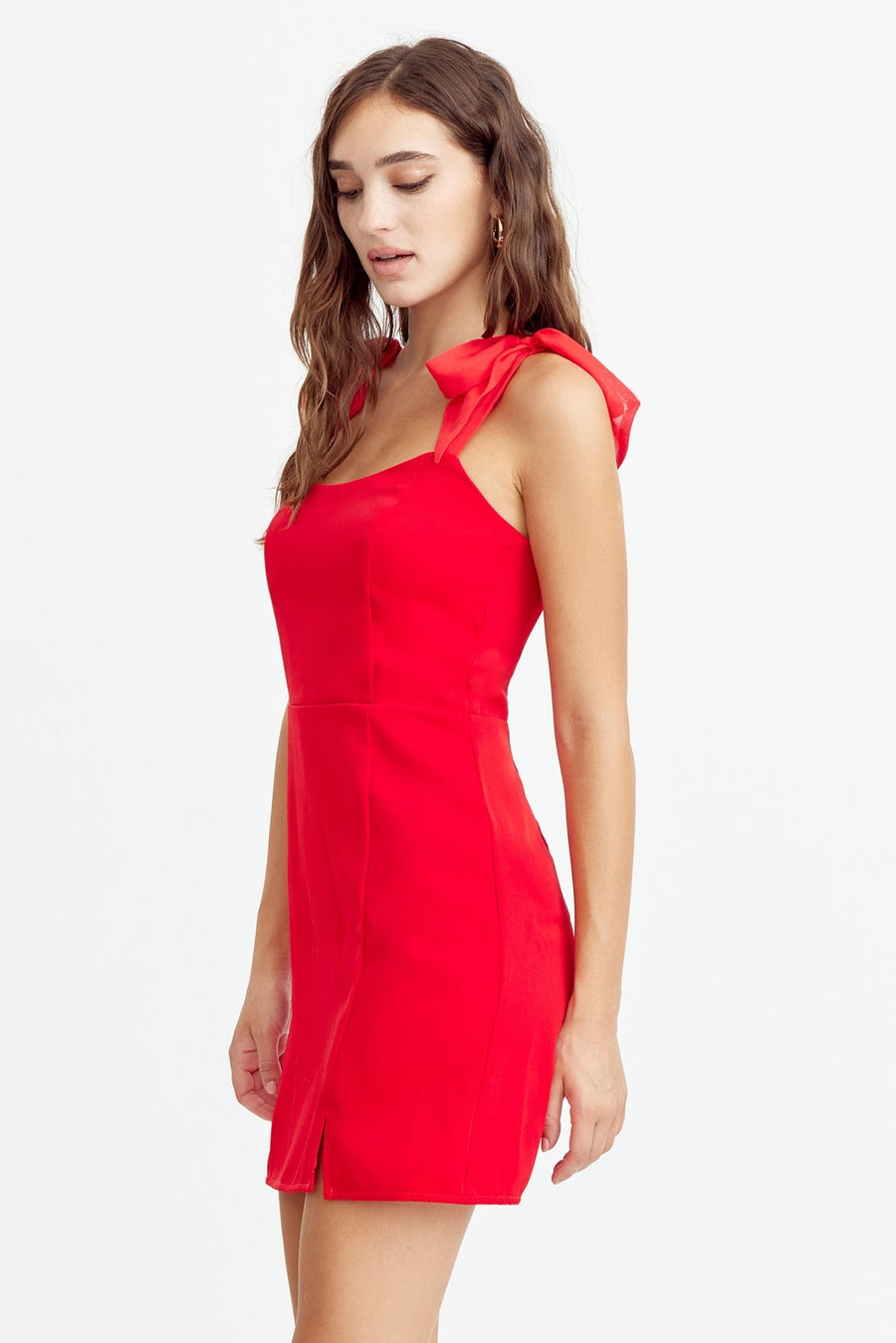 Adelyn Rae Gia Ribbon Strap Mini Dress in Red – alternate