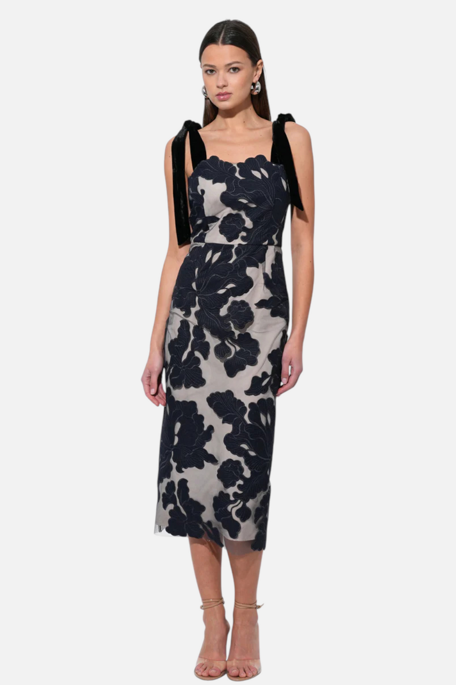 Adelyn Rae Juniper Midi Dress in Navy – front view