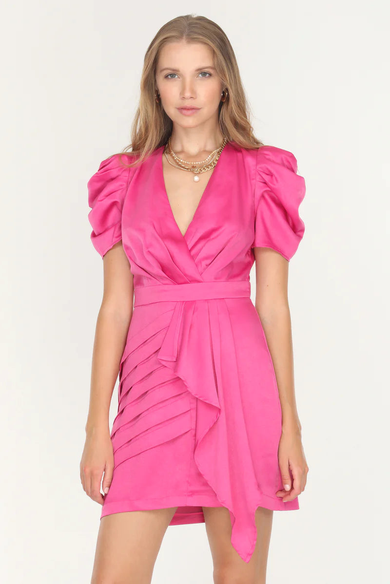 Adelyn Rae Karina Draped Skirt Mini Dress – back view