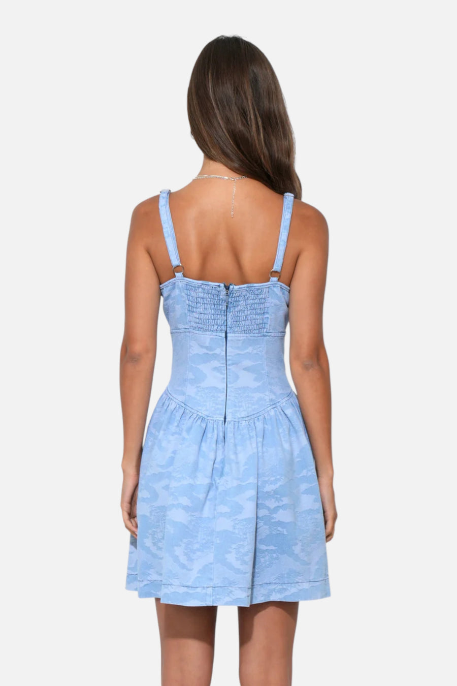 Adelyn Rae Myla Jacquard Denim Mini Dress – side view