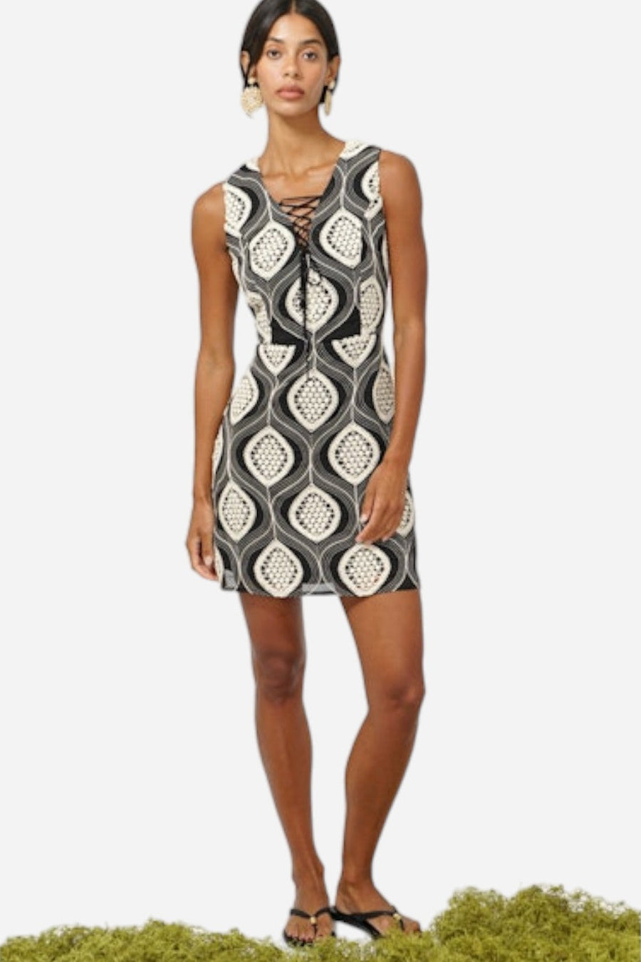 Adelyn Rae Naisha Embroidered Fit and Flare Mini Dress – back view