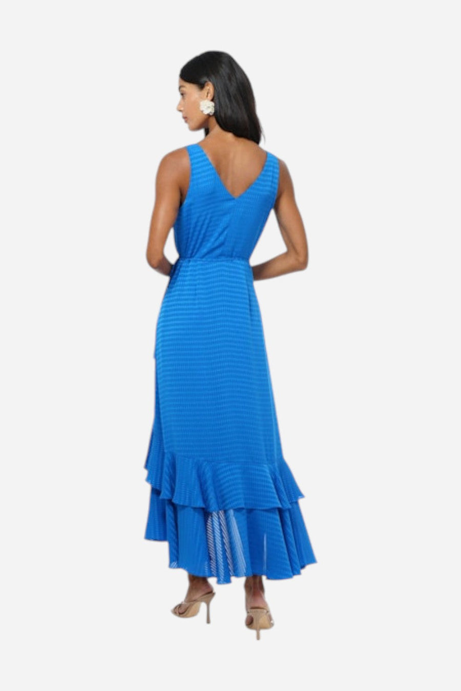 Adelyn Rae Patricia Textured Rosette Wrap Midi Dress – side view