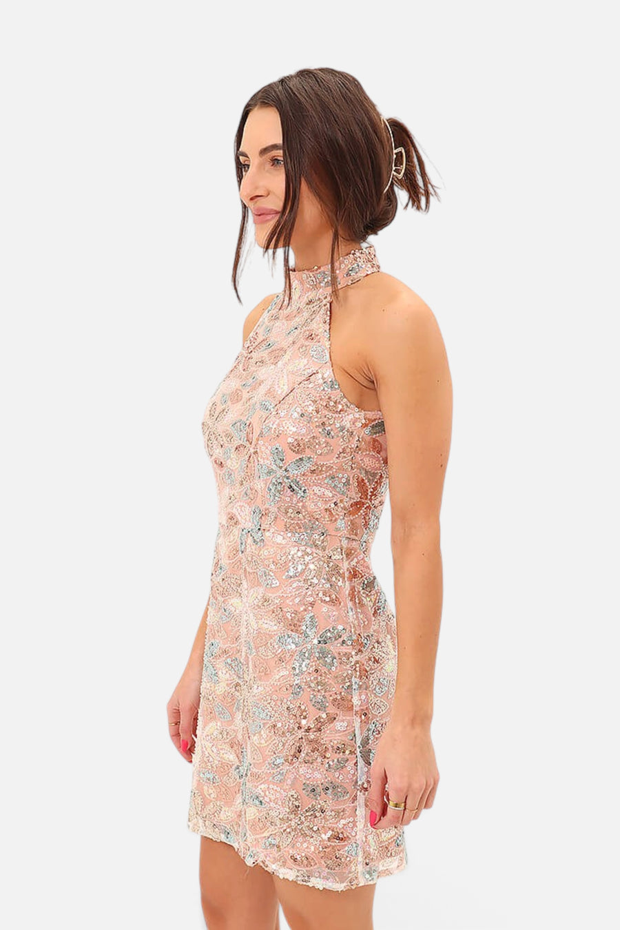 Adelyn Rae Soraia Sequin Halter Mini Dress – alternate