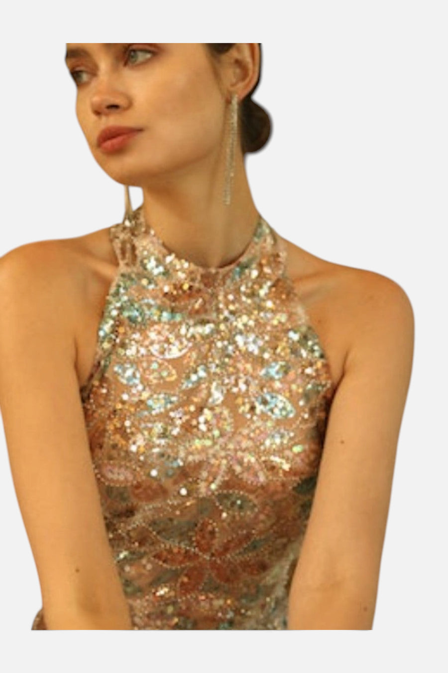 Adelyn Rae Soraia Sequin Halter Mini Dress – alternate