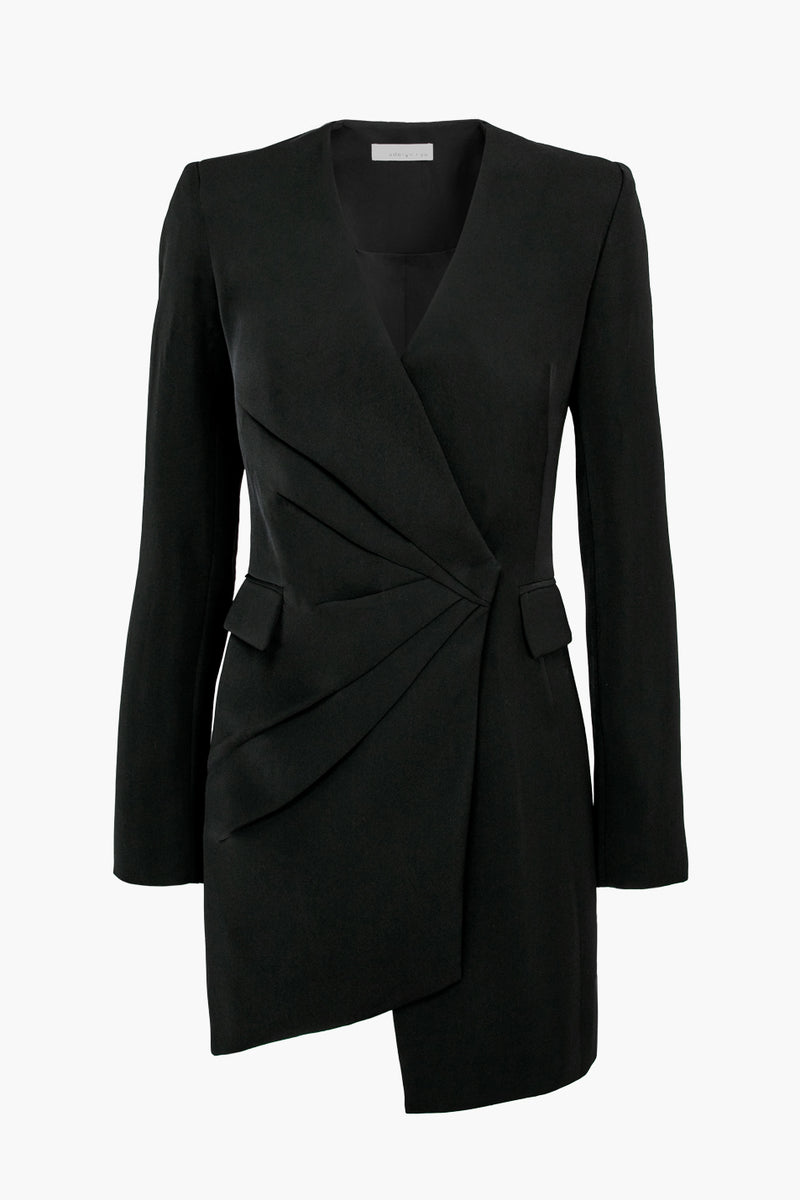 Adelyn Rae Stefani Asymmetrical Blazer Dress in Black – alternate