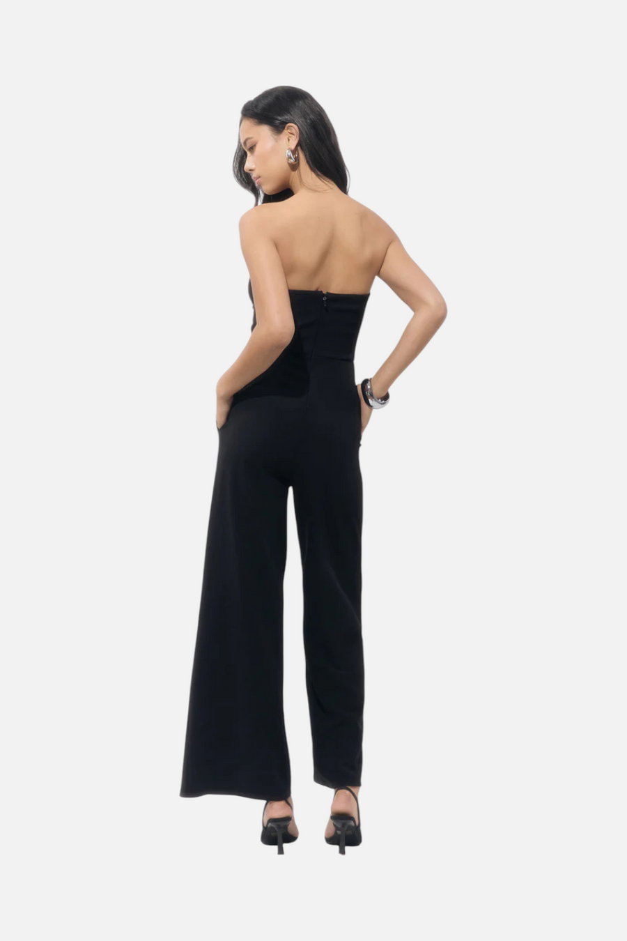 Adelyn Rae Tate Jumpsuit in Black – back view