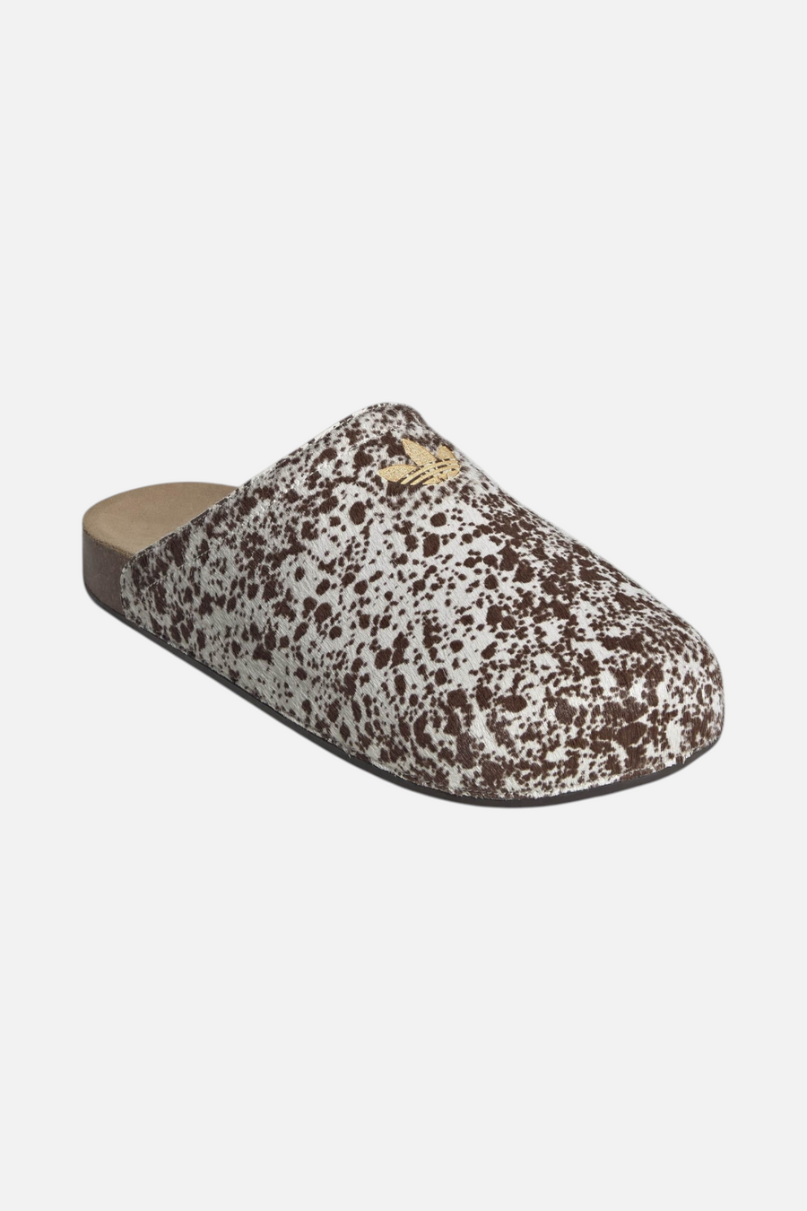 Adidas Adimule Mule in Off White / Preloved Brown / Aurora Coffee – front view