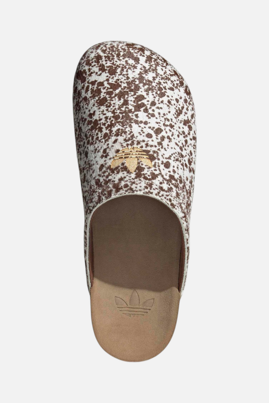 Adidas Adimule Mule in Off White / Preloved Brown / Aurora Coffee – side view