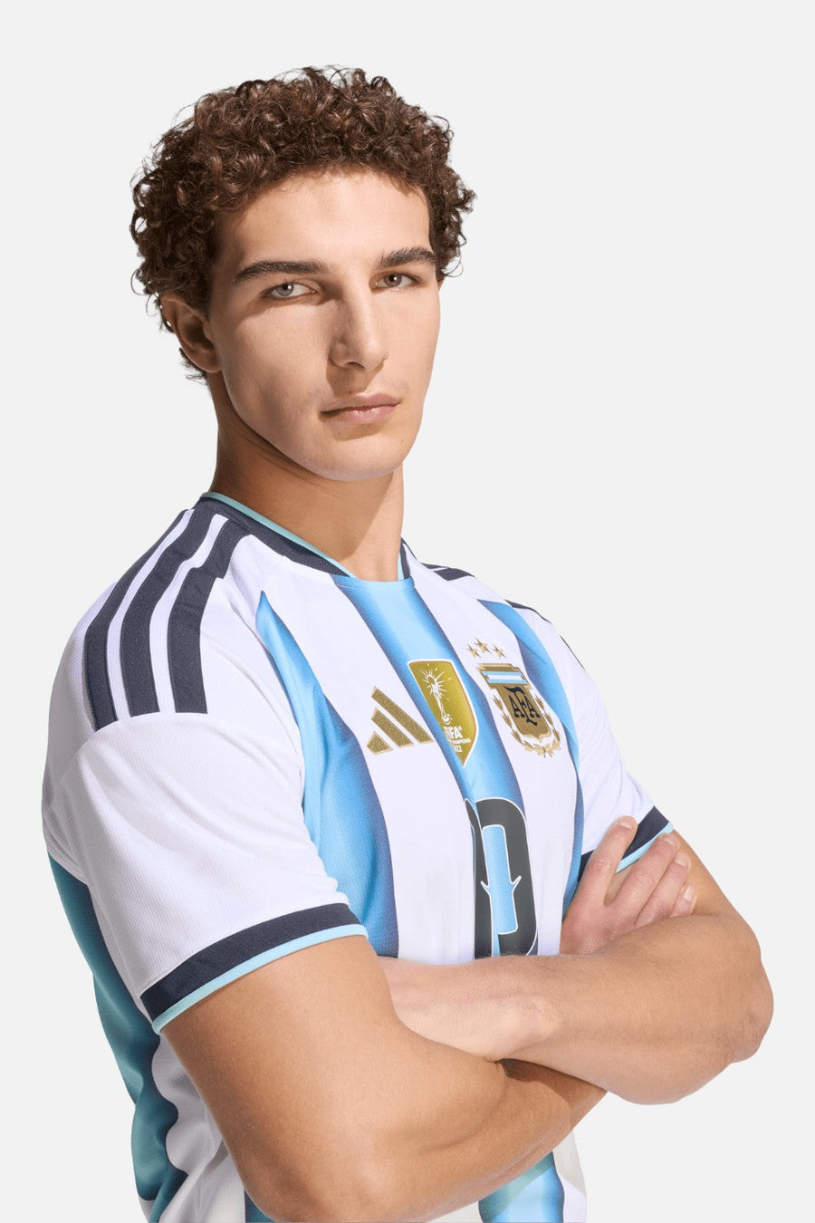 Argentina AFA crest with three stars detail on Adidas 2026 Home Messi Jersey