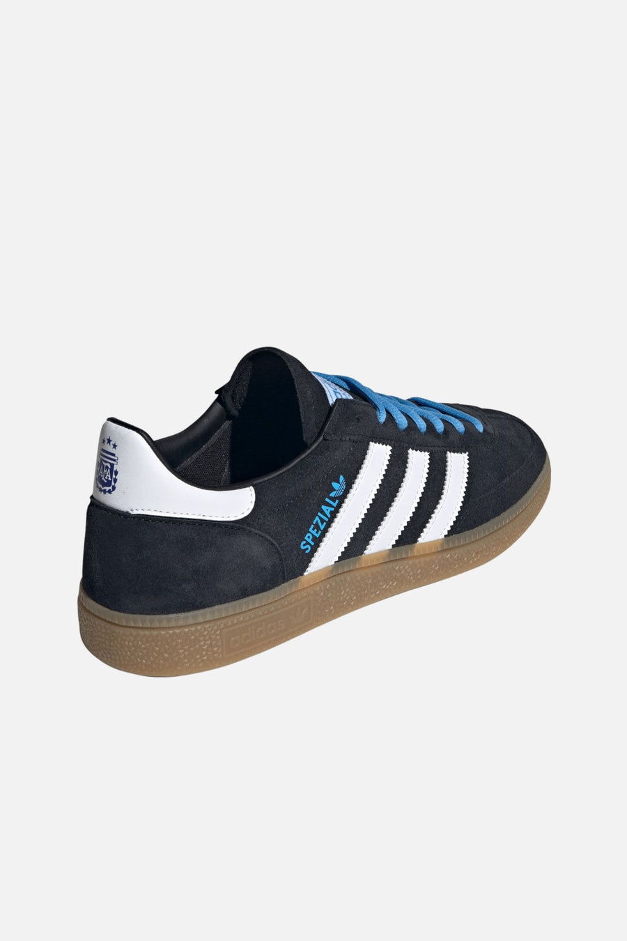 Adidas Argentina Handball Spezial Sneakers in Black & White – three-quarter view