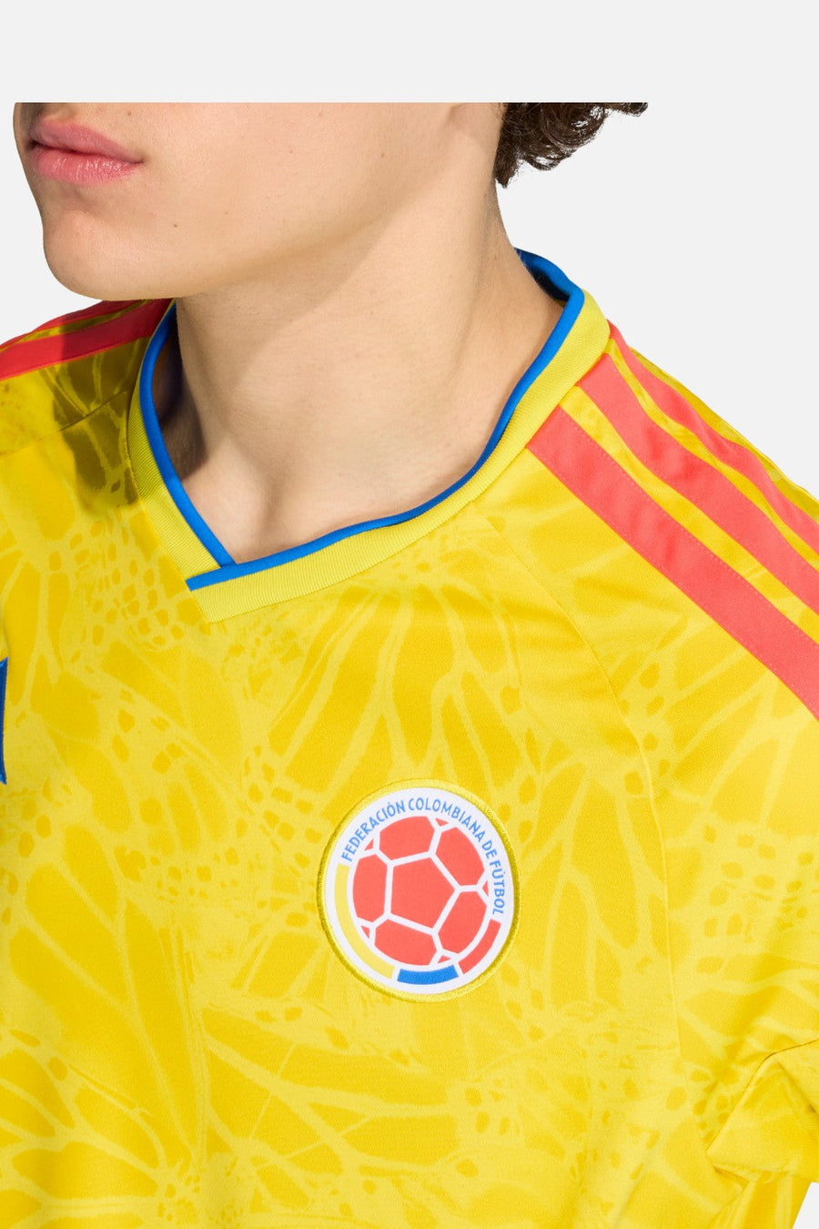Adidas Colombia 26 Home Jersey in Impact Yellow – detail